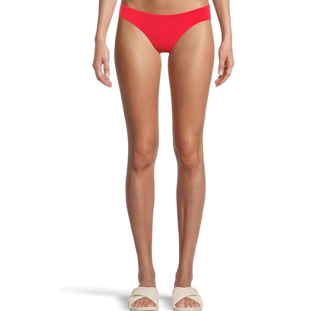 BECCA Women's Adela Ruched Hipster Bikini Bottom Small Fire Red NWT
