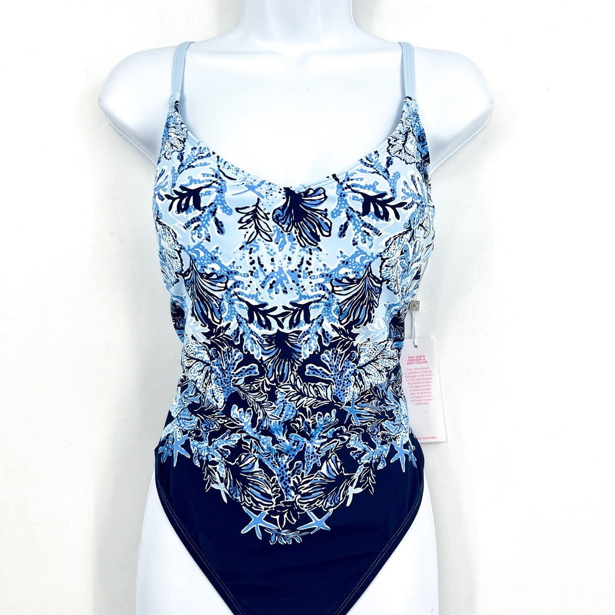 LILLY PULITZER Klynn One-Piece Swimsuit US 10 Bonaire Blue Just a Little Koi NWT