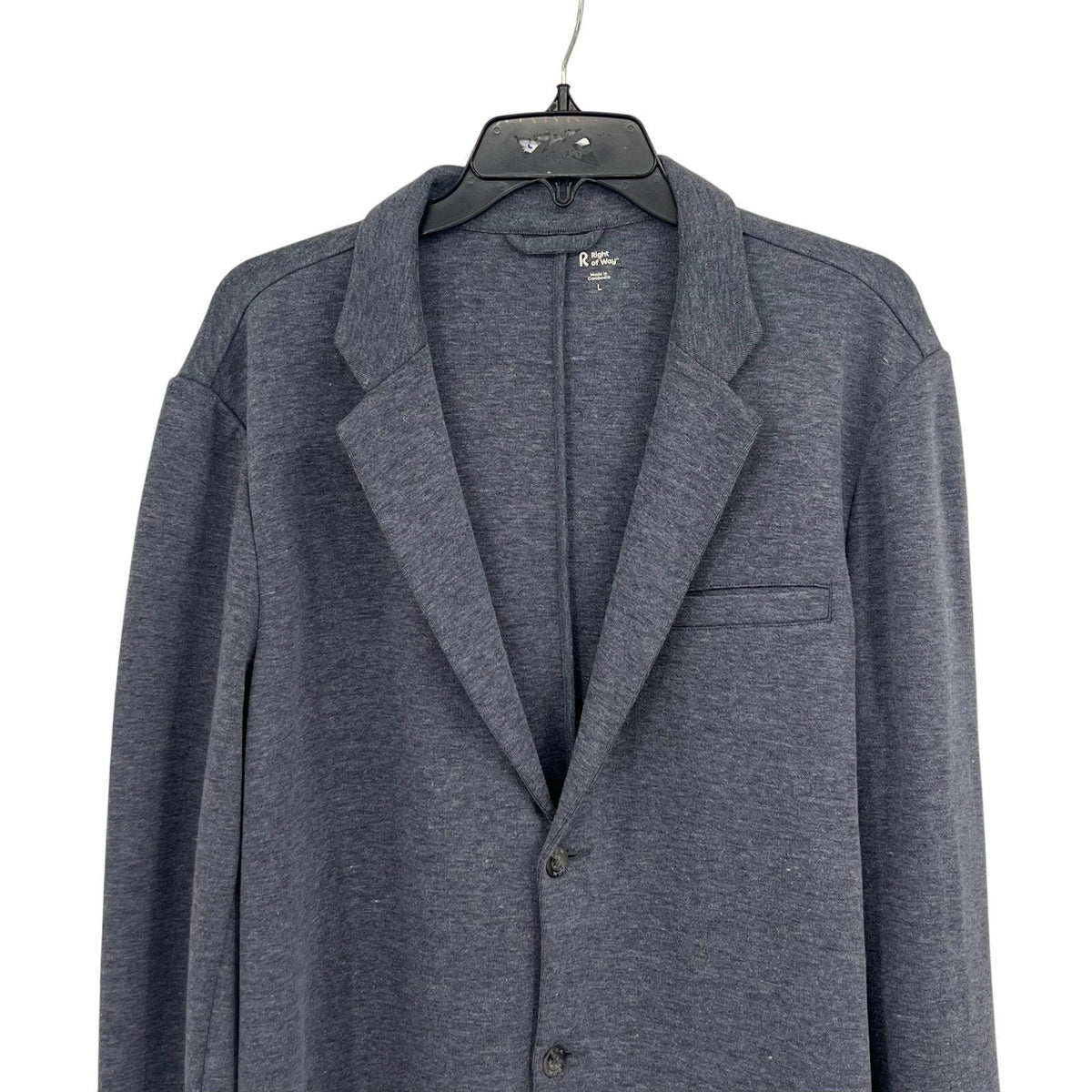 RIGHT OF WAY Men's Brody Knit Blazer Jacket Large Heather Blue NWOT