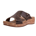 Spenco Womens Camille Wedge Sandals Size 8.5 Wide Brown NIB
