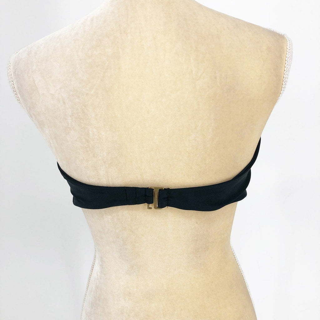 ANDIE SWIM The Scala Bikini Top XL Black Bandeau Strapless V-Bar Bust NWT