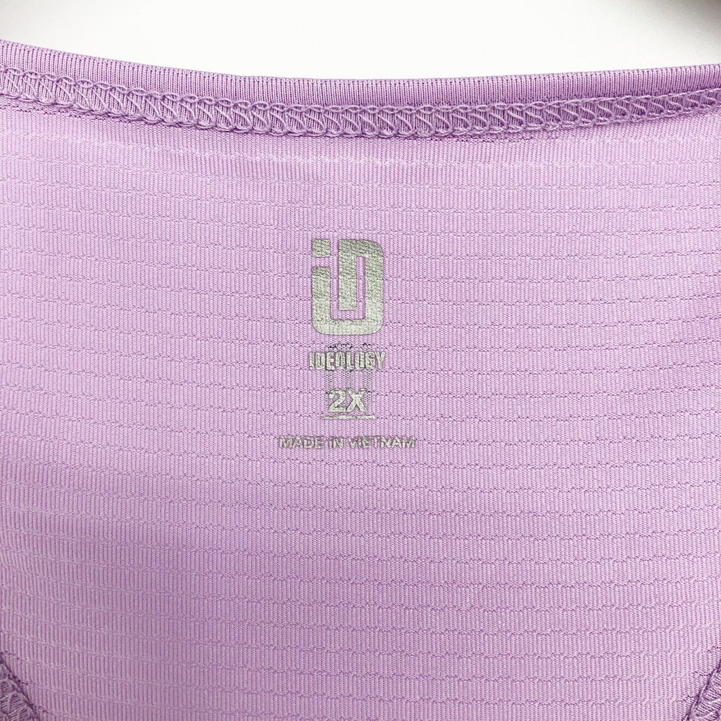 IDEOLOGY Womens Workout Tank Top 2X Crocus Petal Purple Racerback Scoop Neck NWT