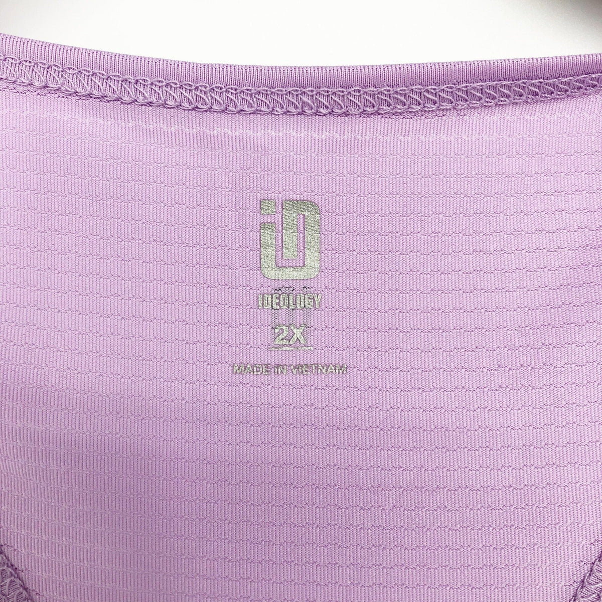 IDEOLOGY Womens Workout Tank Top 2X Crocus Petal Purple Racerback Scoop Neck NWT