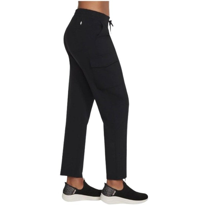 SKECHERS Women's Slip-in Cargo Casual Pants XS Bold Black Drawstring NWT