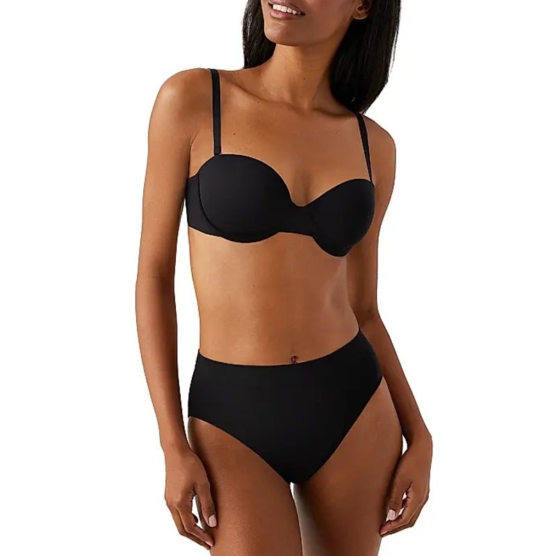 WACOAL Comfort First Strapless Tee Bra 36D Black Seamless Convertible NWT