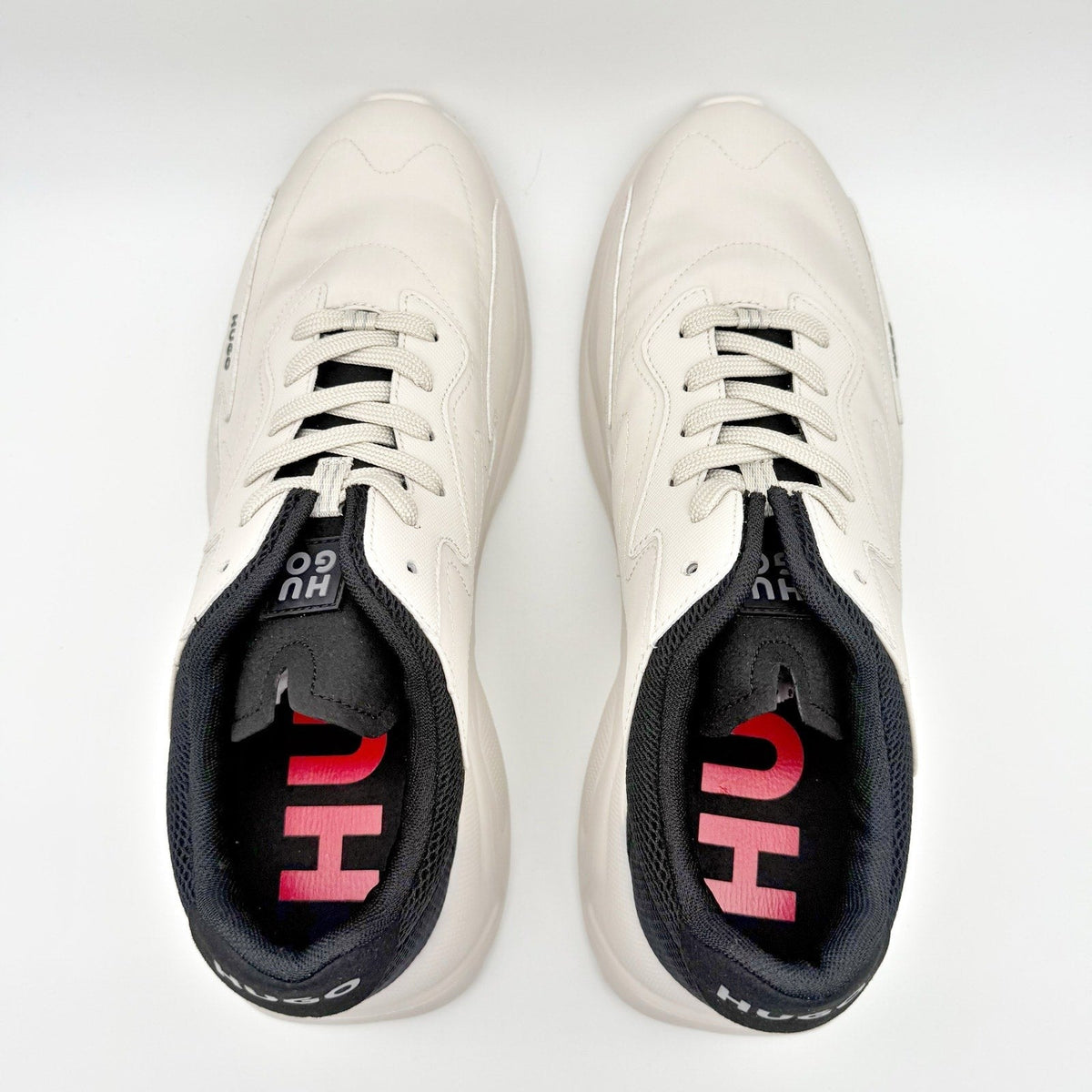 HUGO Mens Leon Casual Sneakers Size 12 EU 45 Light Grey White Hugo Boss NIB