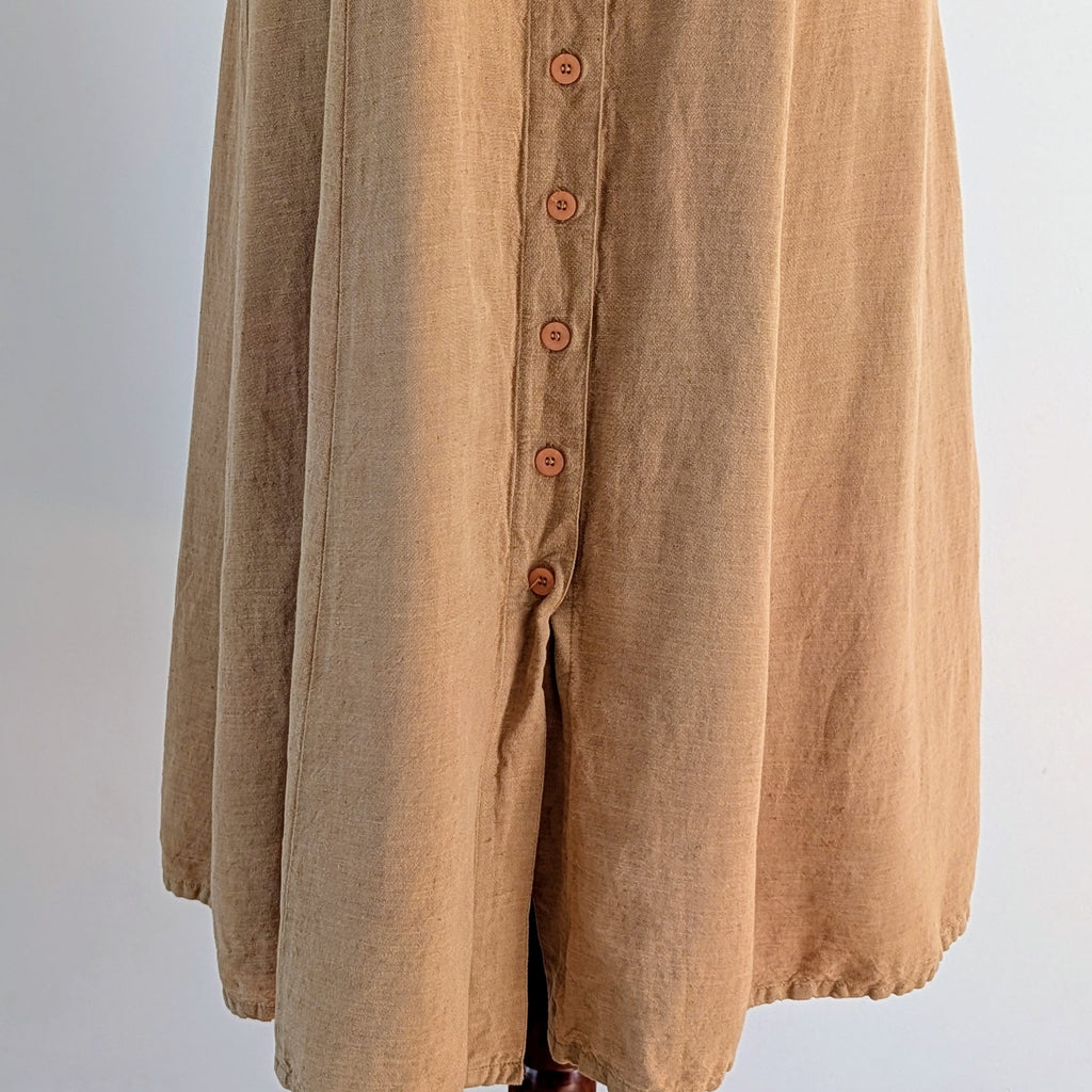 Vintage Lane Bryant Linen Button-Front Midi Dress - 16