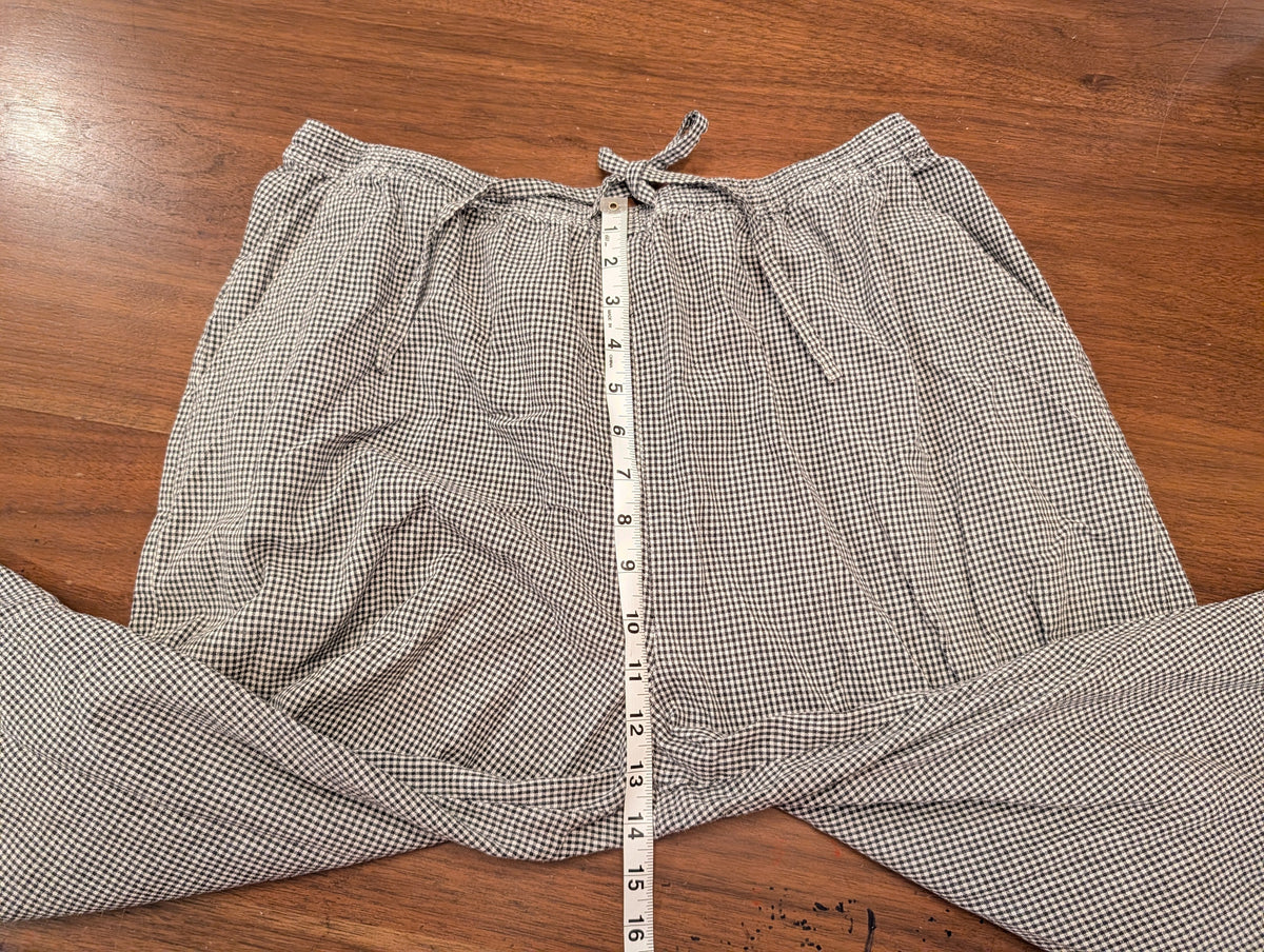 Cotton Gingham Plaid Floral Capris - XL