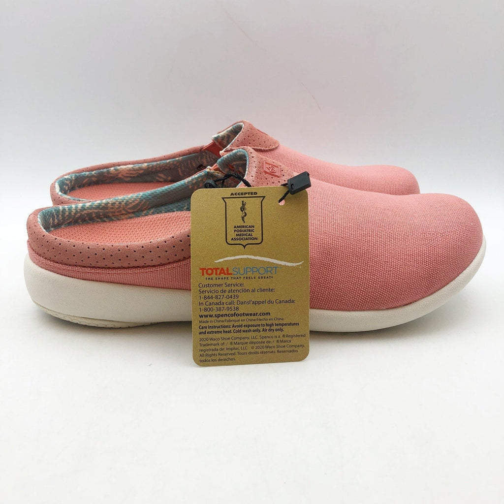 Spenco Womens SIESTA NUEVO Casual Slides Size 7.5 Pink Canvas Slip On Shoes NIB