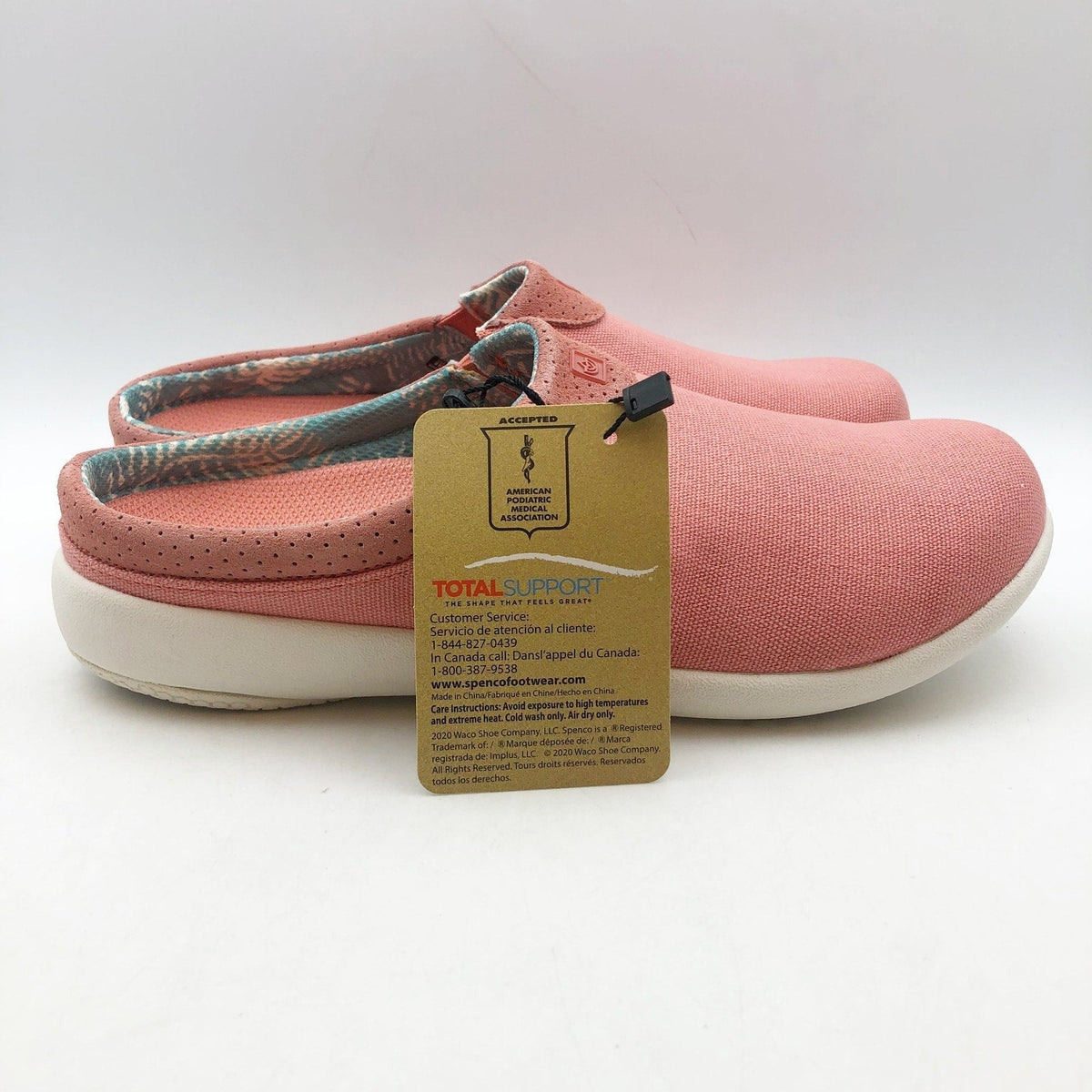 Spenco Womens SIESTA NUEVO Casual Slides Size 7.5 Pink Canvas Slip On Shoes NIB