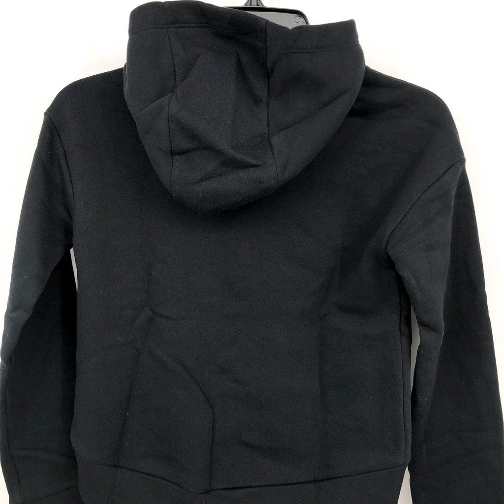 NIKE Girls Club Fleece Pullover Hoodie Club XS Black White Sweatshirt NWT