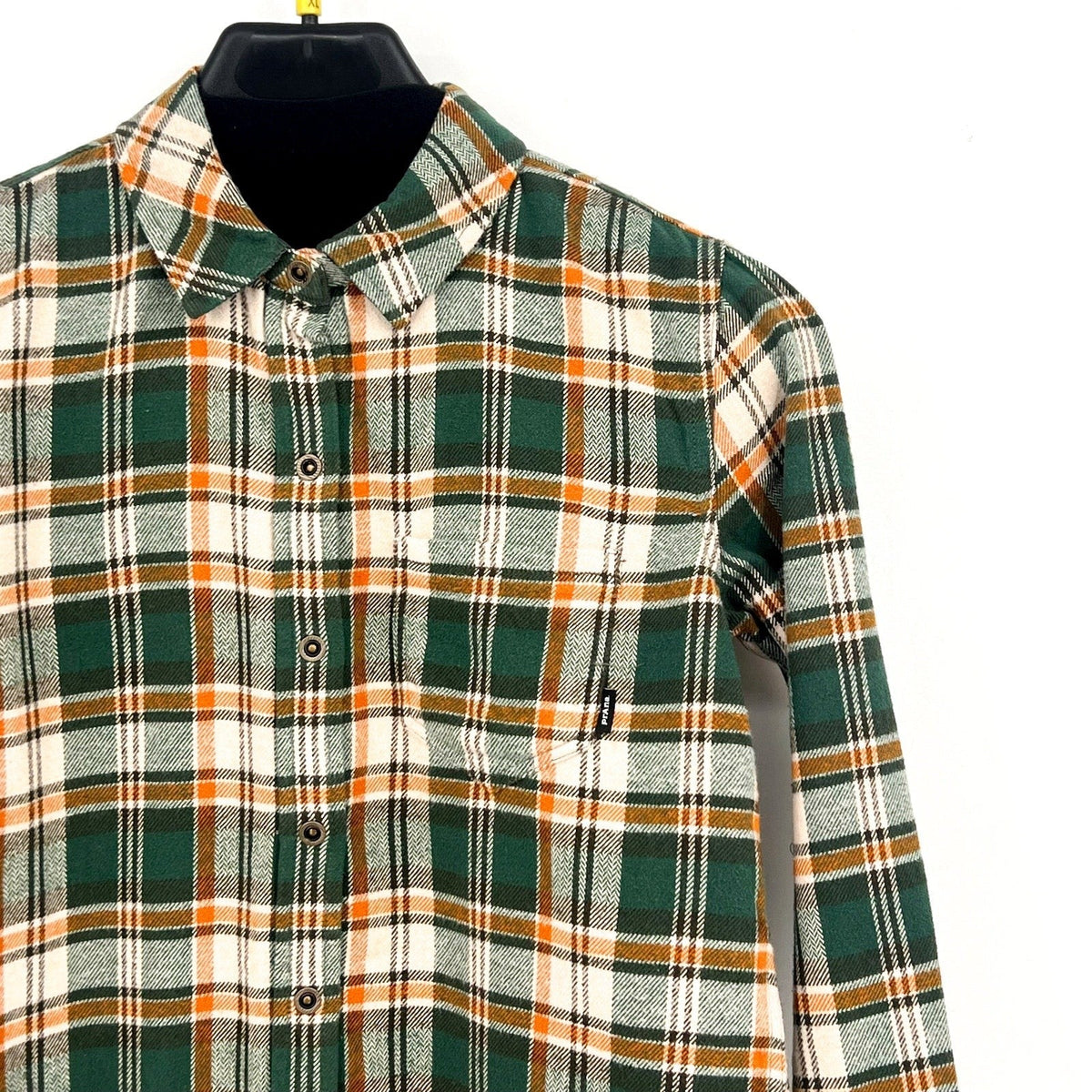 PRANA Women's Golden Canyon Flannel Shirt Medium Soft Pine Green Plaid NWT