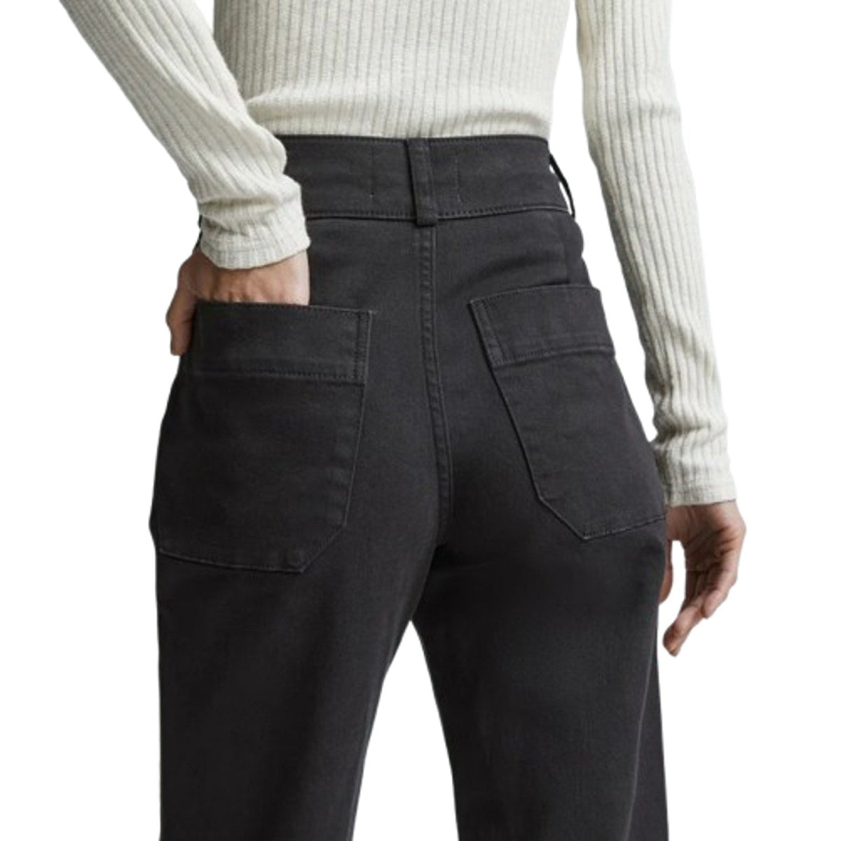 EVERLANE Women's The Organic Straight-Leg Pants Size 2 Black Utility Pockets NWT