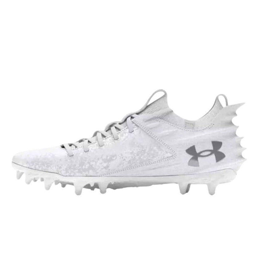 Under Armour Mens Blur 2 MC Suede Molded Football Cleats US 8 White Silver NWOB