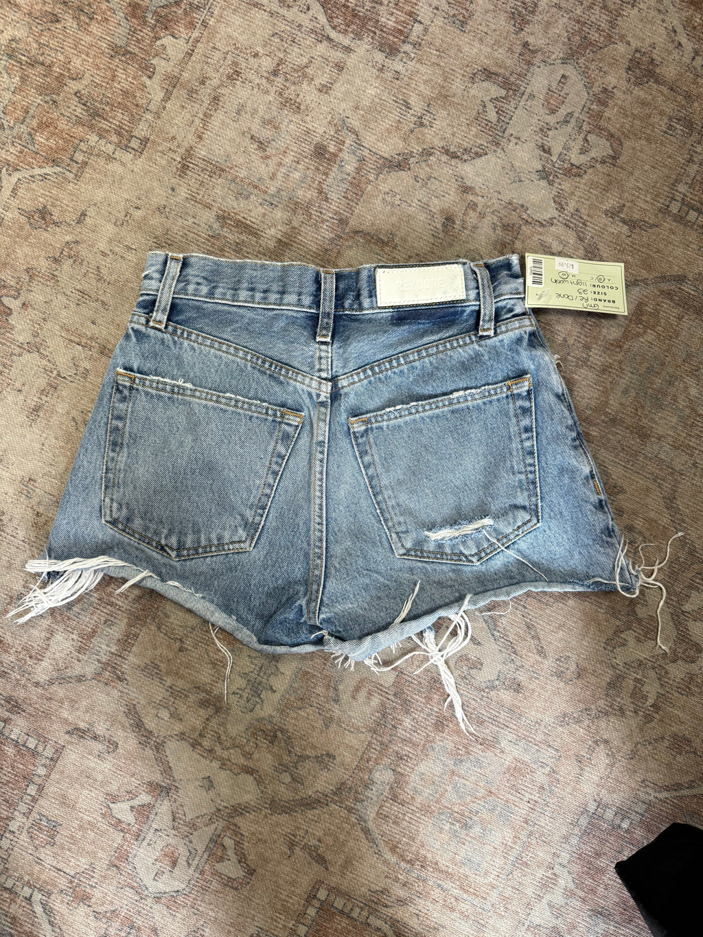 Re/Done Frayed Denim Shorts (23) oo*