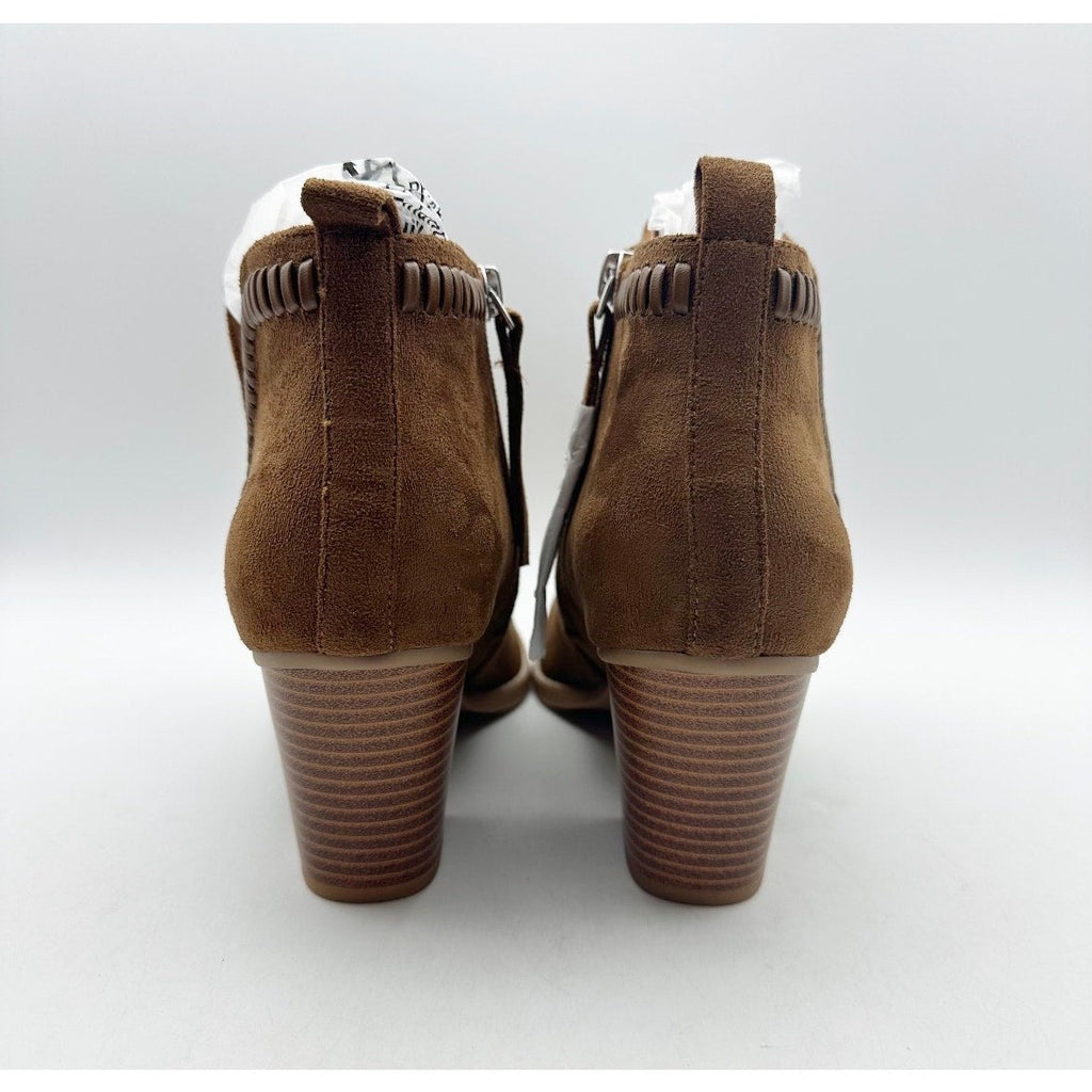 Dolce Vita Womens Jace Ankle Booties Size 8.5 Camel Brown Heel Suede NWOB