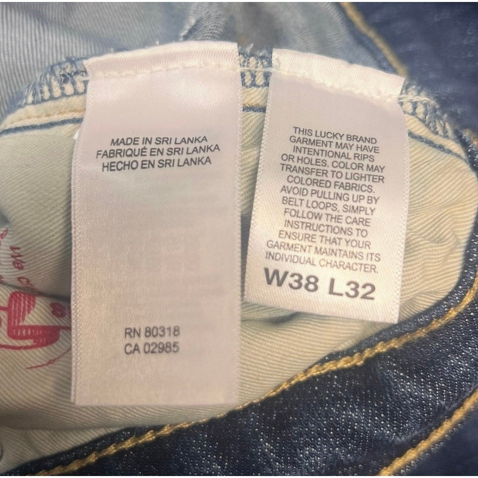 LUCKY BRAND Men's 410 Athletic Straight Jeans Size 38x32 Blue Royce Stretch NWT
