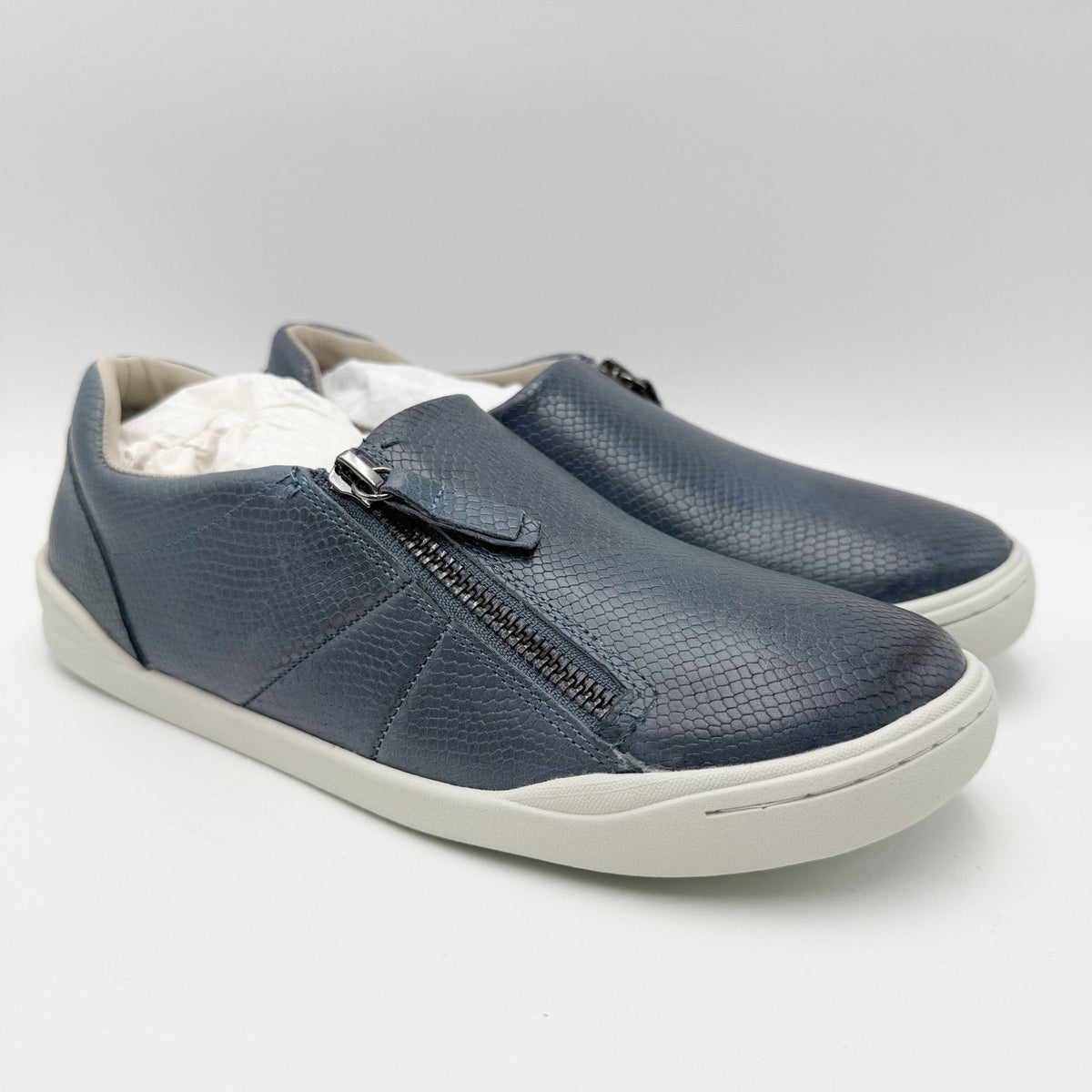 SoftWalk Womens Arezzo Casual Sneakers Size 10.5 M Blue Snake Leather NIB