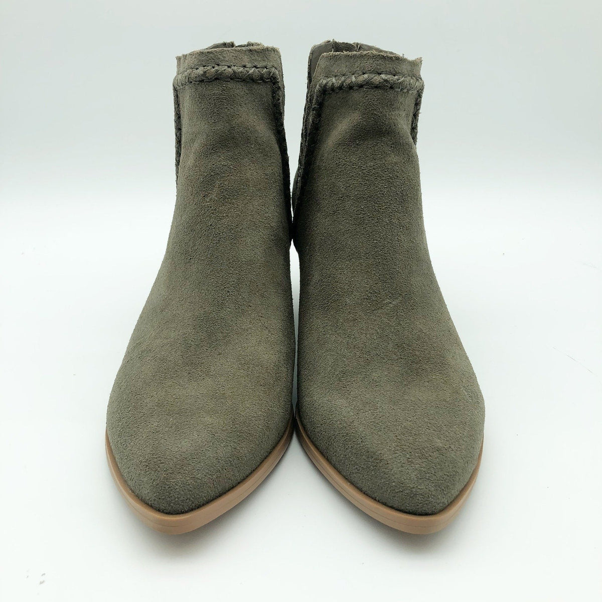 Dolce Vita Womens Dylan Ankle Booties Size 8 Green Textured Heel Suede NWOB
