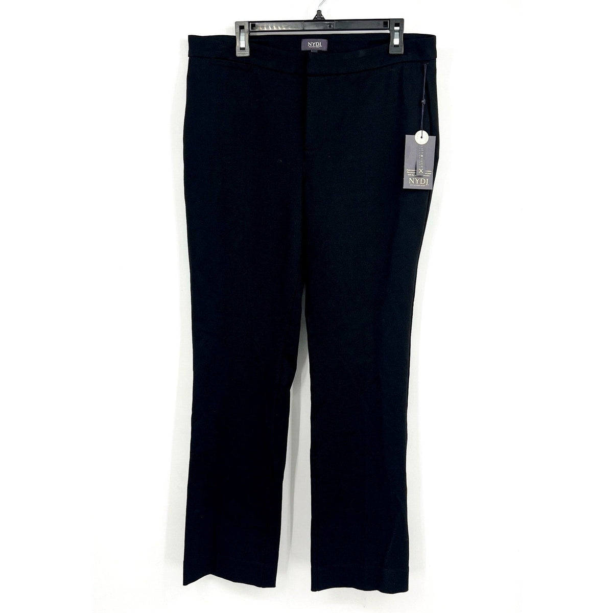 NYDJ Women's Slim Trouser Pants Size 12 Black Ponte Knit High Rise NWT