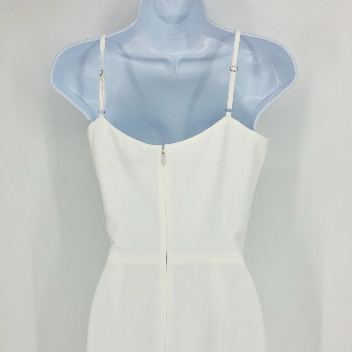DRESS THE POPULATION Rory Midi Sheath Dress XS Off White Fringe Hem NWT