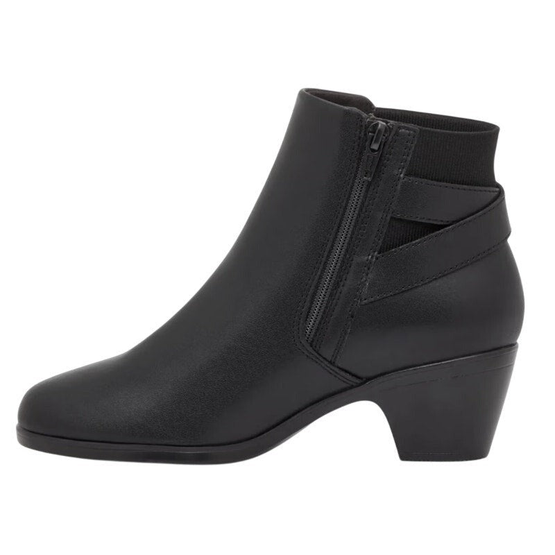 Clarks Womens Emily2 Lux Ankle Boots Size 8.5 EU 39.5 Black Leather Booties NIB