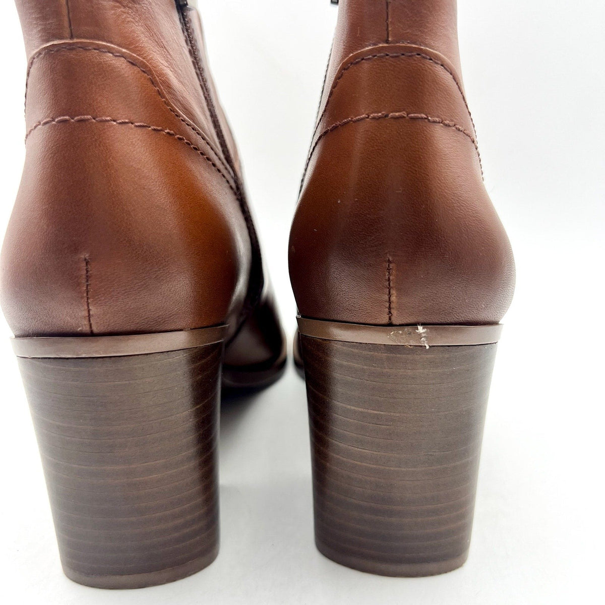 Naturalizer Kalina Ankle Bootie Size 7 Wide EU 37 Cider Spice Brown Leather NIB