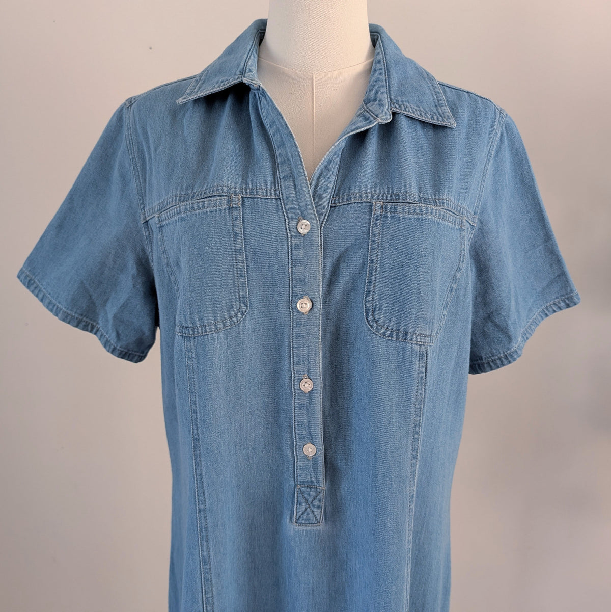 Vintage Cherokee Denim Maxi Shirt Dress - L