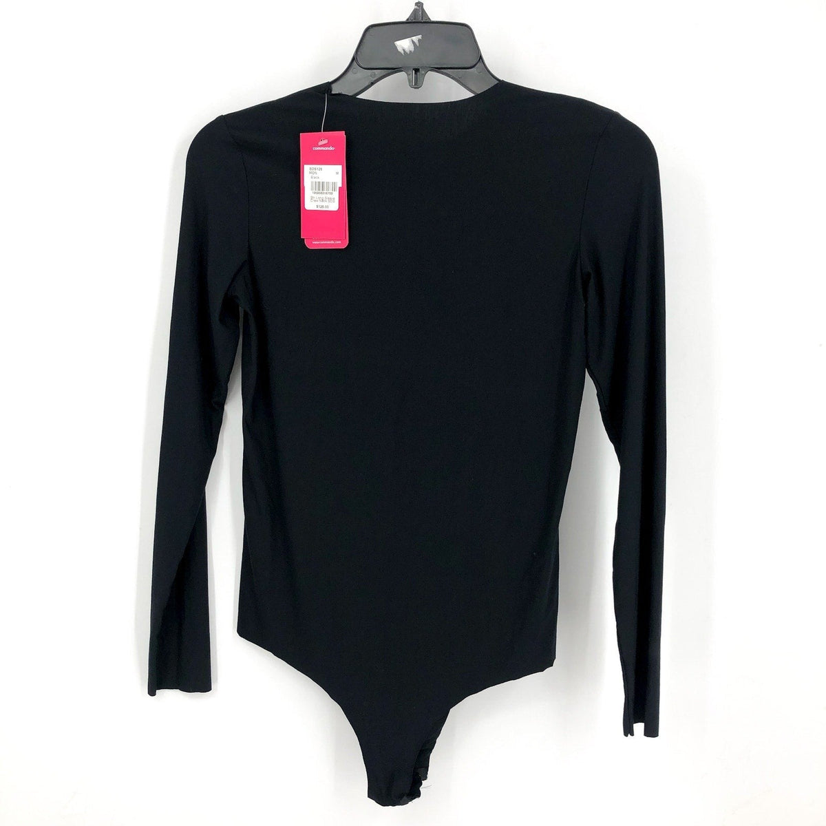 COMMANDO Women's Butter Long Sleeve Crewneck Bodysuit Medium Black NWT