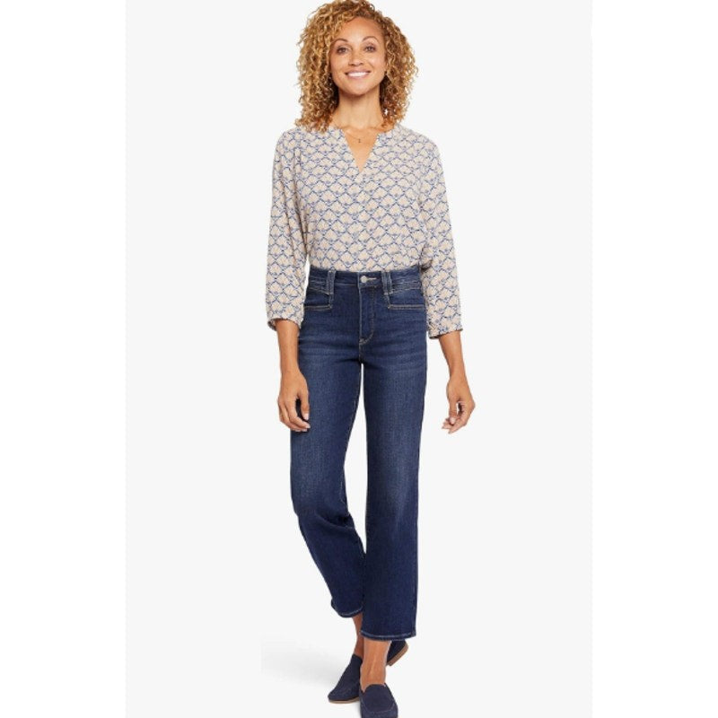 NYDJ Womens Straight Ankle Jeans Size 8 Blue Wonderland Relaxed NWT