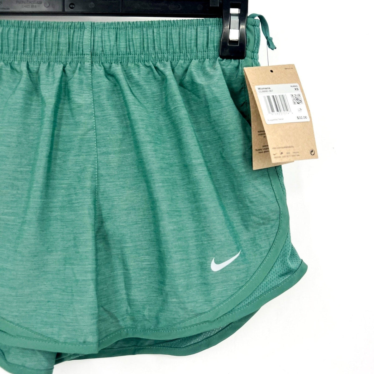 NIKE Women's Dri Fit Tempo Running Shorts XS Dark Green Liner NWT