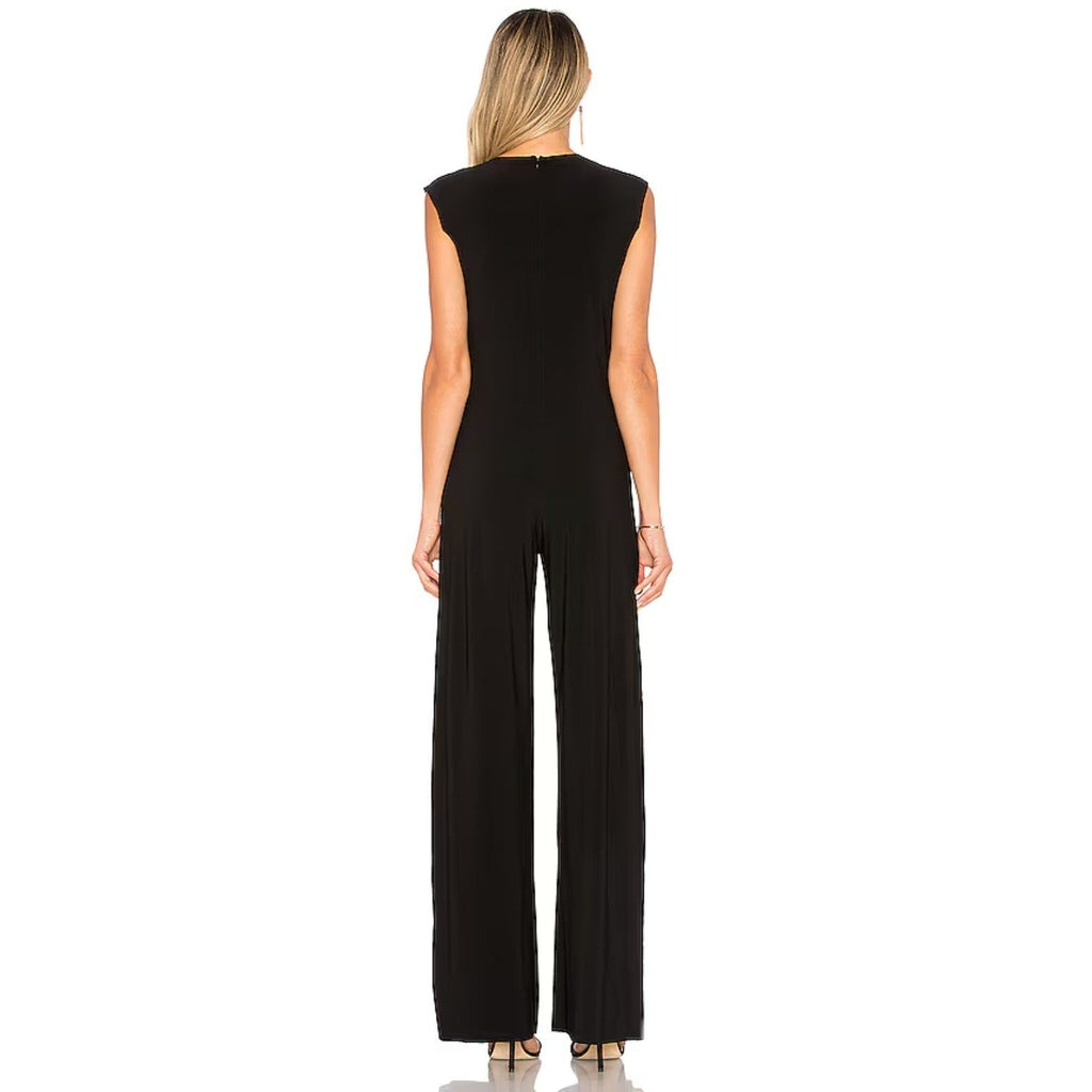 NORMA KAMALI Women's Sleeveless Wide-leg Jumpsuit Medium Black Crewneck NWT