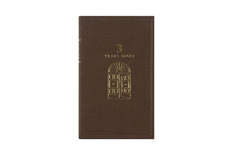 Midori 3 Years Diary - Door Design - Brown