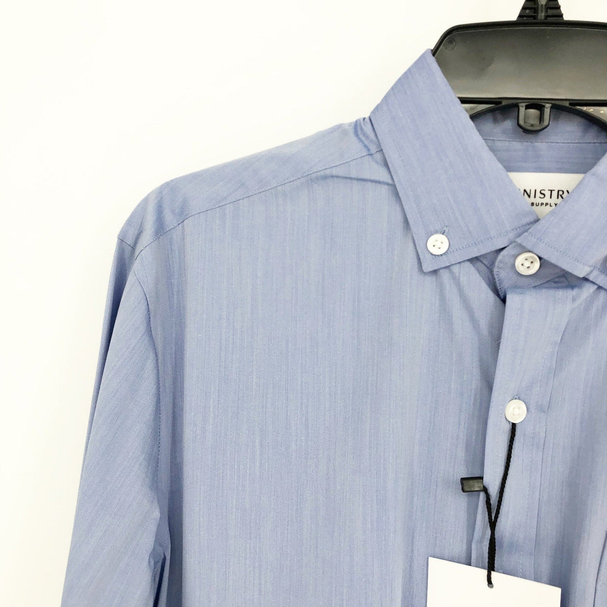MINISTRY OF SUPPLY Men's Gemini Woven Dress Shirt XXL Slim Solid Blue