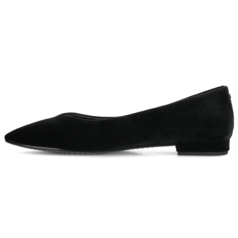Birdies Womens The Goldfinch 15 Ballet Flat Size 7 Black Suede Pointed Toe NWOB