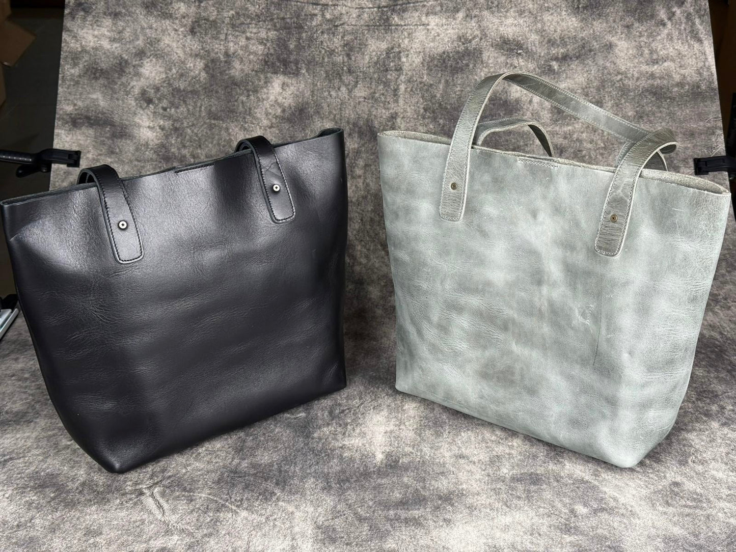 Leather Tote Bag - Black