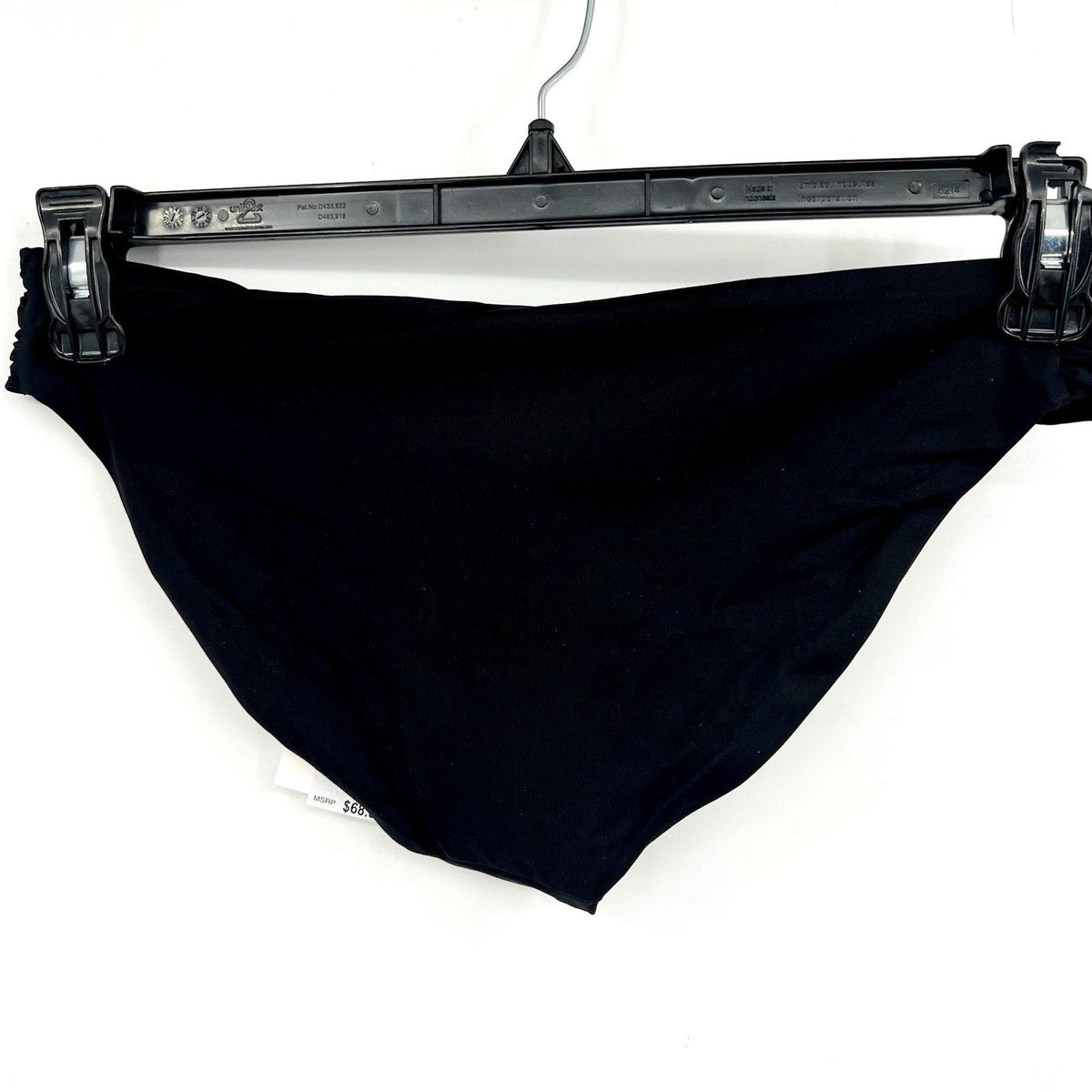 BECCA Women's Muse Side Ruched Bikini Bottoms Large Black Hipster NWT