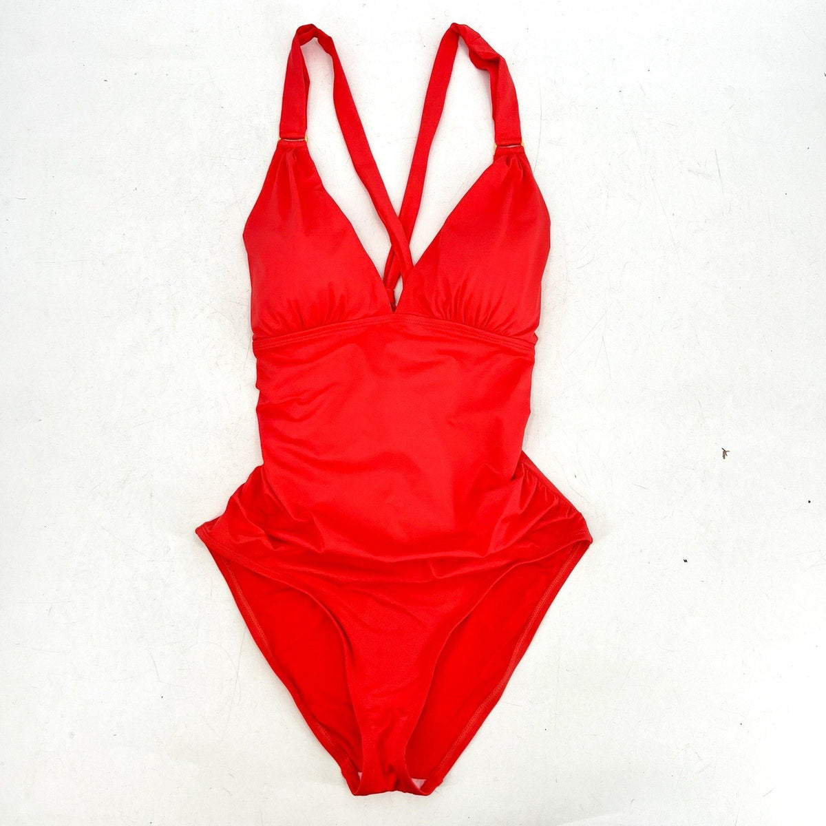 TOMMY BAHAMA Novelty Pearl One Piece Swimsuit Size 14 Pink Coral V neck NWT