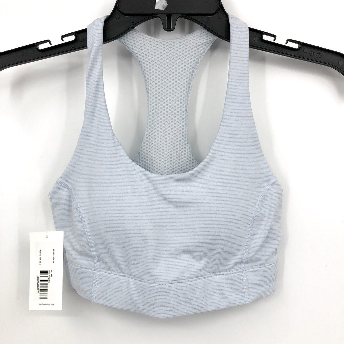 OUTDOOR VOICES Women's Doing Things Sports Bra XXS Light Blue Ice Racerback NWT