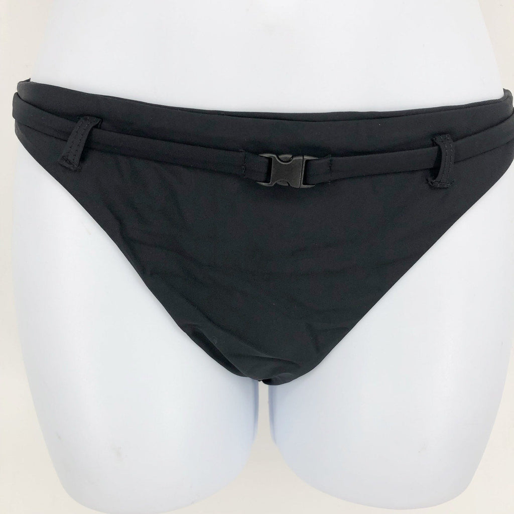 ANDIE SWIM The Riviera Bikini Bottom Small Black Belted Trim Basic NWT