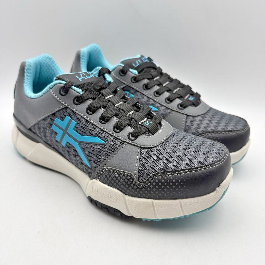 Kuru Womens Quantum Walking Sneakers Size 5 WIDE White Blue Athletic NWOB