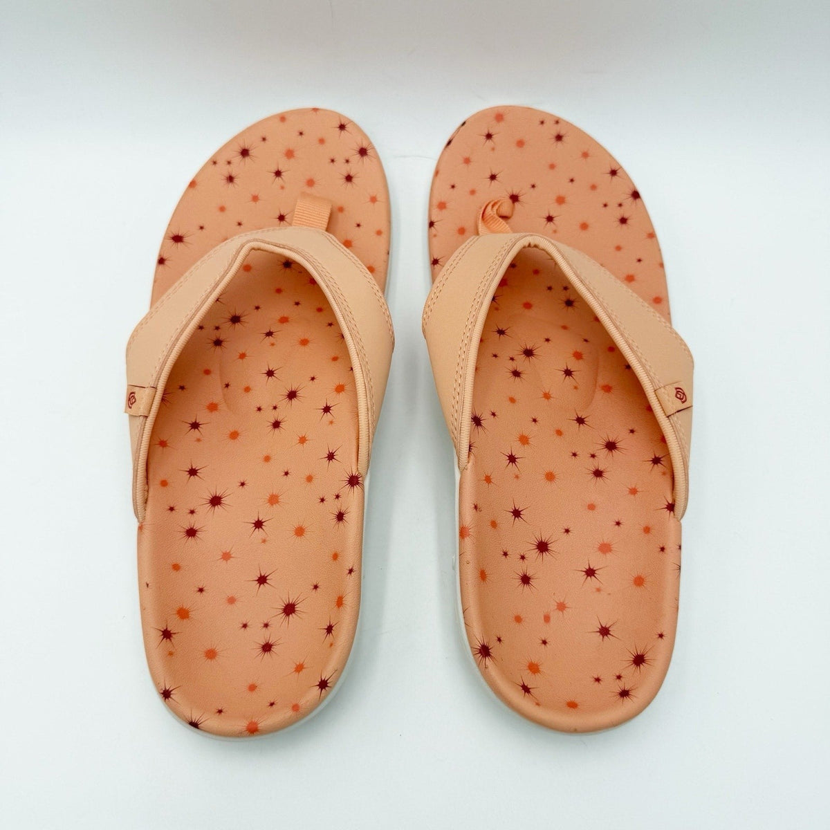 Spenco Womens Yumi Constellation Sandal Size 11 WIDE Coral Orange Flip Flop NWOB
