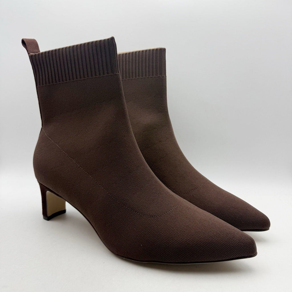 Andre Assous Womens Winter Ankle Boots Size 11 EU 43 Brown Knit NIB
