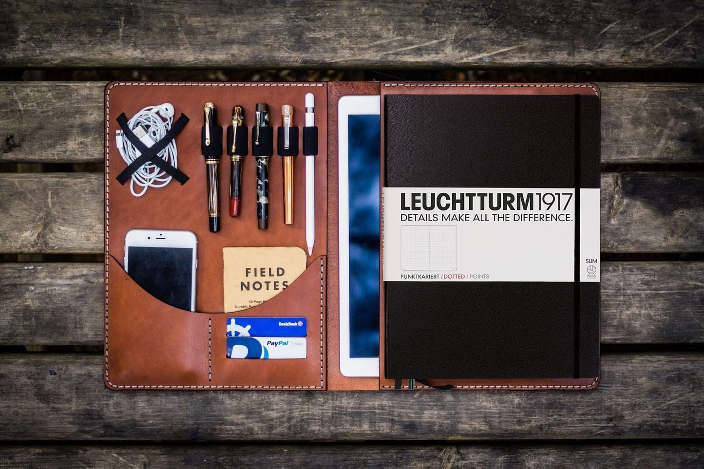 Leuchtturm1917 A4 - A4+ Leather Cover Portfolio - Brown