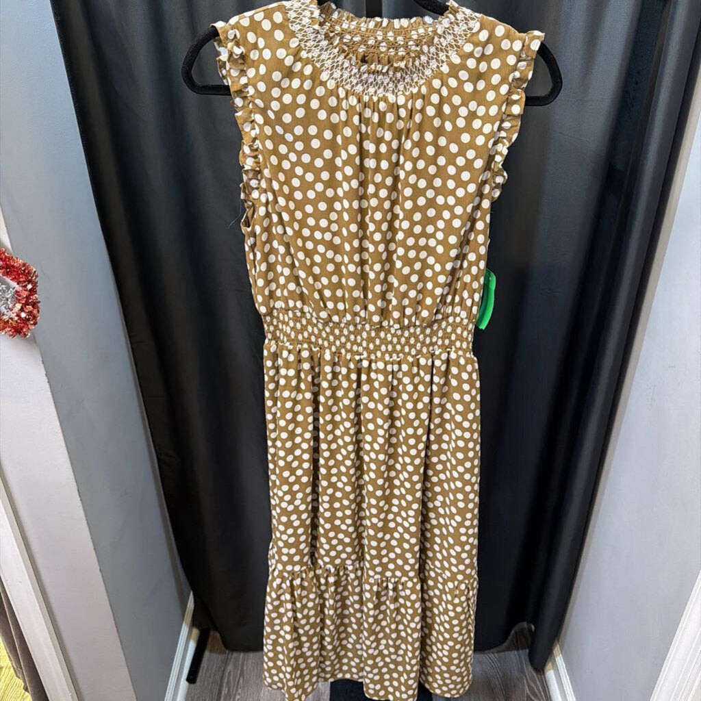 J Crew Polka Dot Smocked Tank DRESSES M