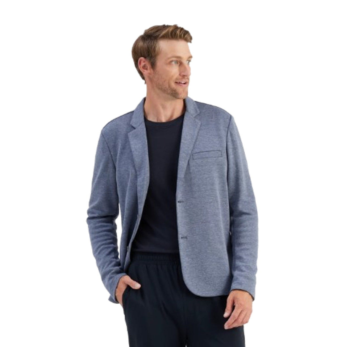 RIGHT OF WAY Men's Brody Knit Blazer Jacket XXL Heather Blue NWOT