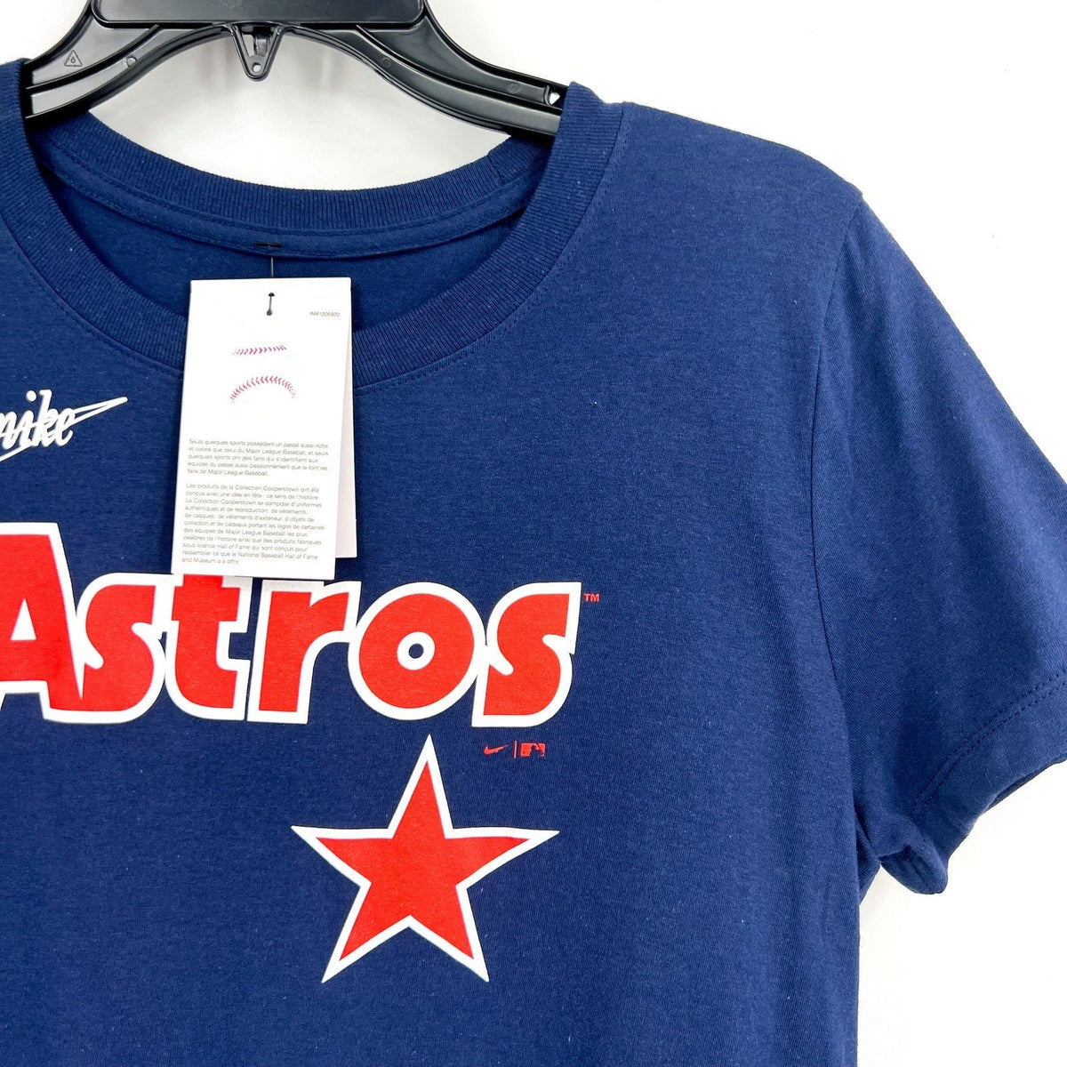 NIKE Women Houston Astros Tee Medium Navy Blue Cooperstown Wordmark NWT