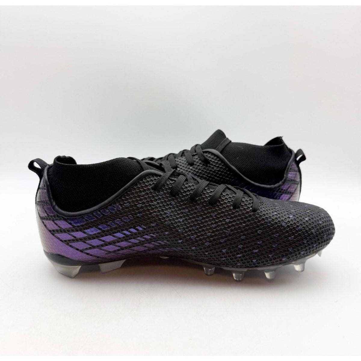 Riddell Mens Podium Mid Football Cleats Size 7 D Black Purple Athletic NWOB