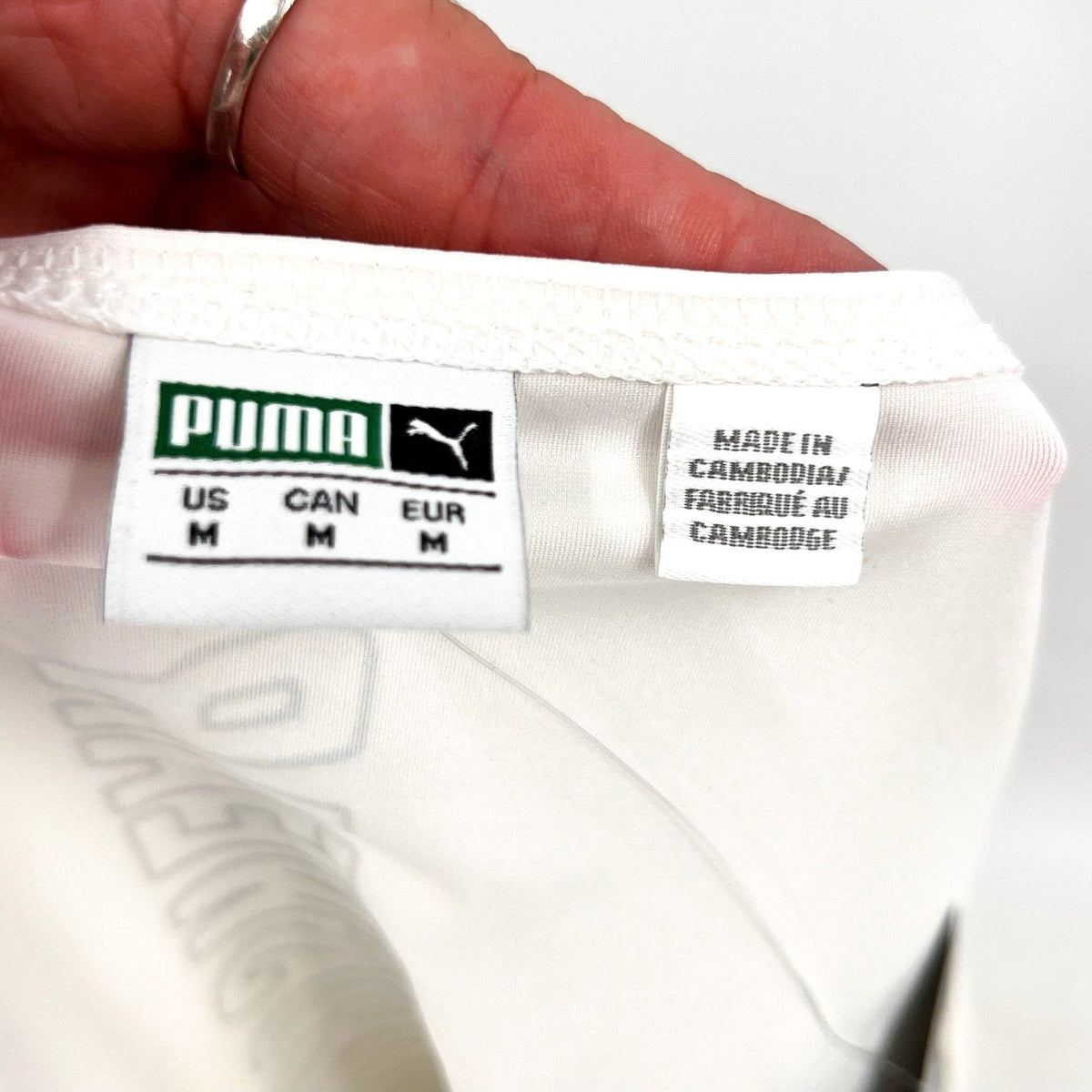 PUMA Women's XTG Bodysuit Shirt Medium White Multicolor Off Shoulder NWT