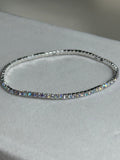 Silver/ AB Tiny Stone Rhinestone Stretchy Bracelet
